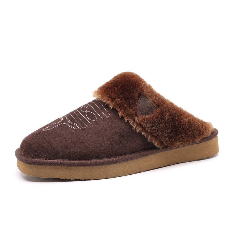 AutumnWinter Warm Cotton And Fur All-in-One Home Slippers