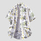 Men's Short-Sleeve Beach Casual Printed Shirt Jacket