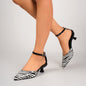 One-strap Chunky High-heeled Womens Shoes In Large Sizes With A Side Cutout