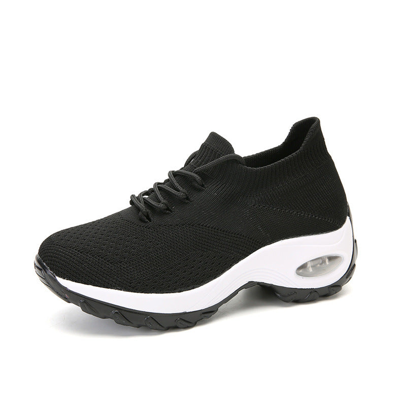 Plus-size Womens Flyknit Breathable Sneakers