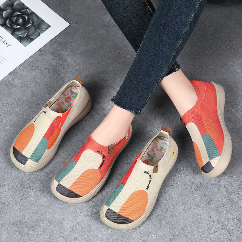 Solid Color Polyurethane Painted Casual Shoes