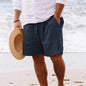 Summer Drawstring Shorts With Pockets Fashion Casual Solid Color Vacations Beach Pants Mens Clothing