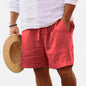 Summer Drawstring Shorts With Pockets Fashion Casual Solid Color Vacations Beach Pants Mens Clothing
