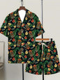 Printed Trendy Loose Short-Sleeve Shirt And Shorts Mens Set