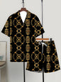 Printed Trendy Loose Short-Sleeve Shirt And Shorts Mens Set