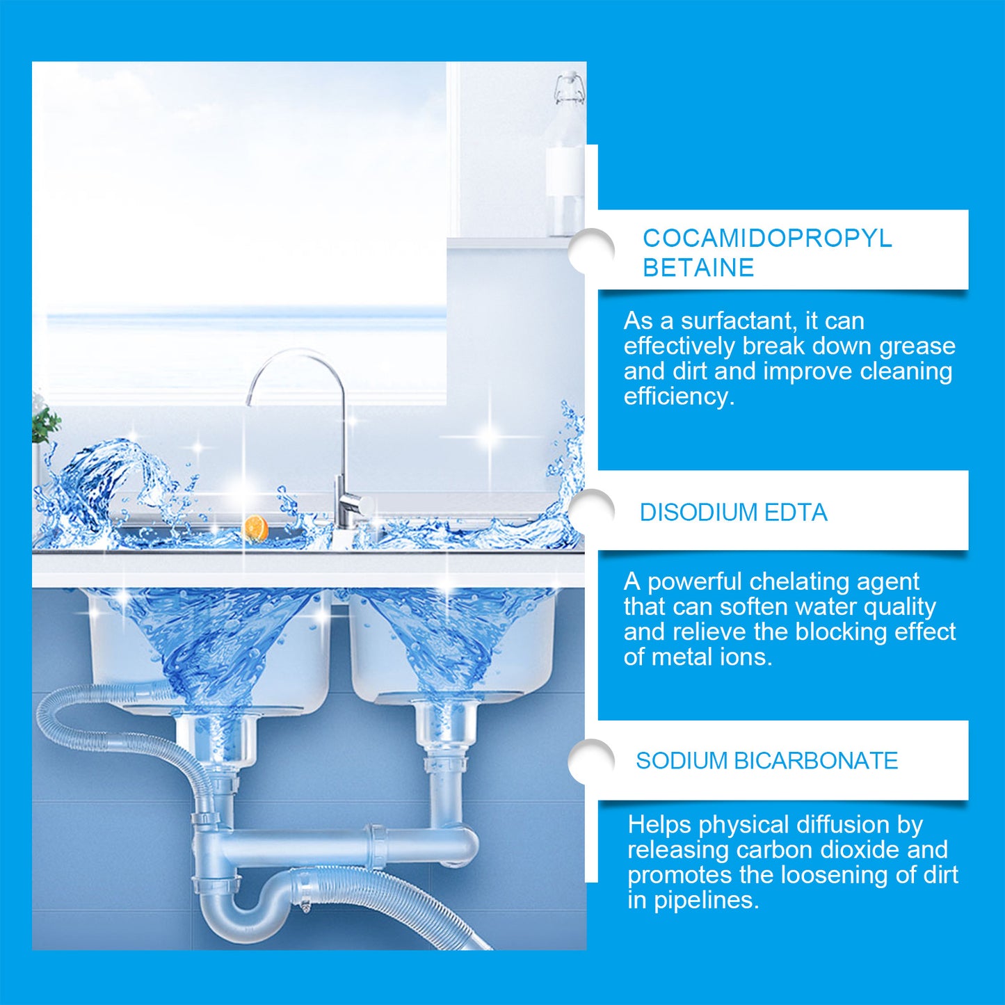 Pipe Unclogging Effervescent Tablets Dissolved Toilet Floor Drain Kitchen Sewer Blocked