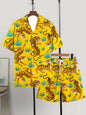 Printed Trendy Loose Short-Sleeve Shirt And Shorts Mens Set