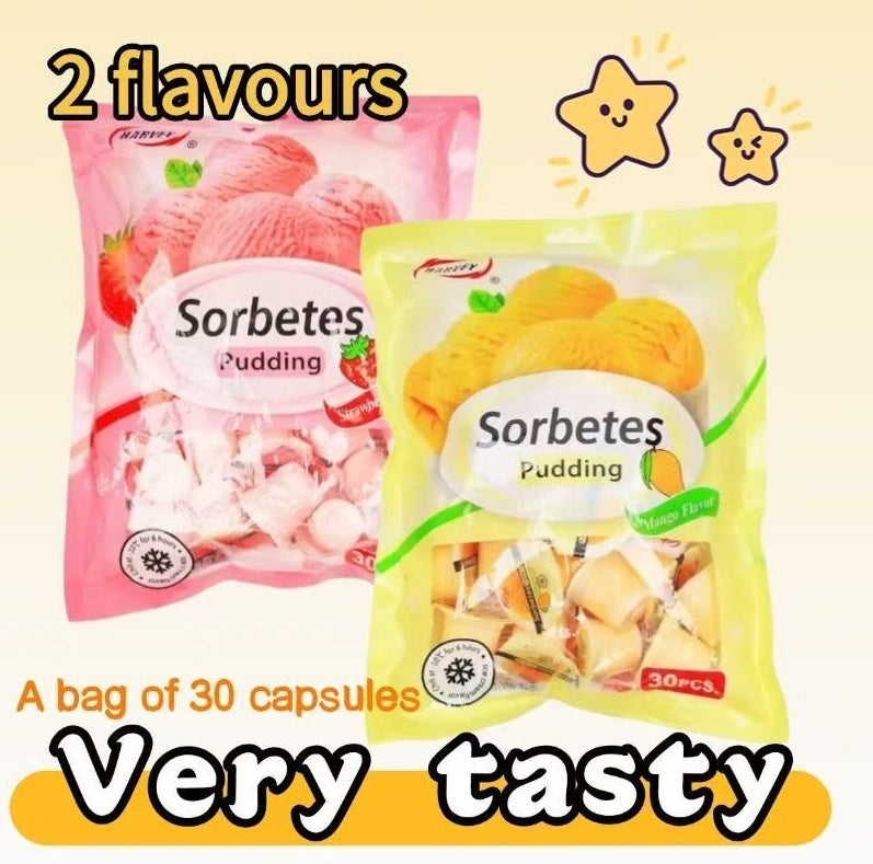 Sorbetes Pudding Jelly Strawberry-Mango Flavor Snack Dessert