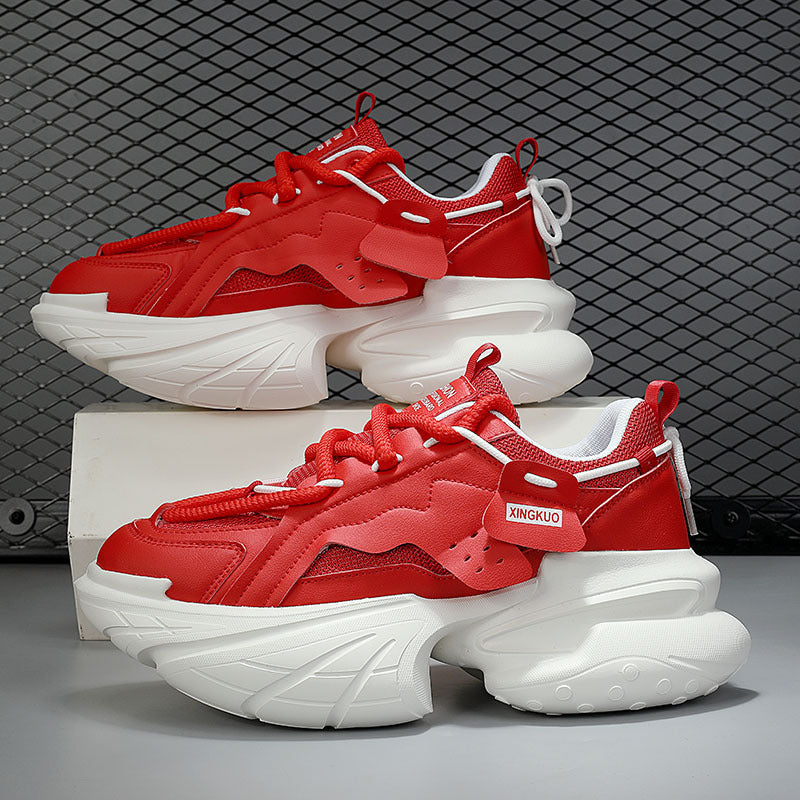 Mens Breathable Casual Height-enhancing Thick-soled Fashion Shoes