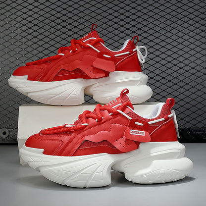 Mens Breathable Casual Height-enhancing Thick-soled Fashion Shoes