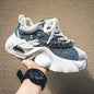 Mens Casual Elevated Denim Sneakers With Thick Soles