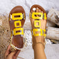 Plus-size Belt-buckle Flat Hollow-out Sandals