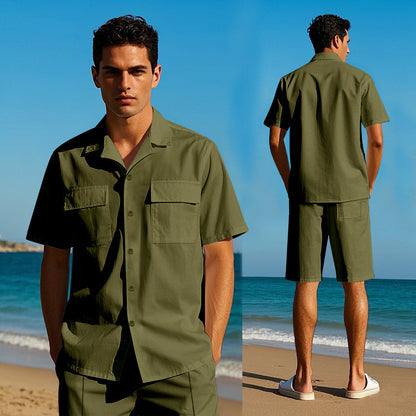Solid Color Men's Sportswear Suit