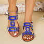 Plus-size Belt-buckle Flat Hollow-out Sandals