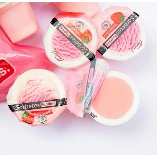 Sorbetes Pudding Jelly Strawberry-Mango Flavor Snack Dessert