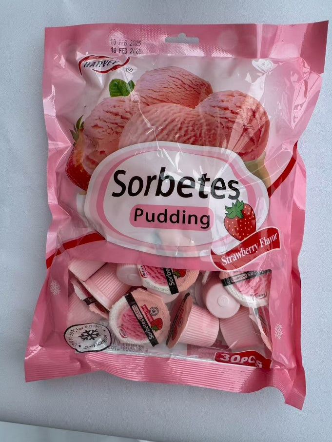 Sorbetes Pudding Jelly Strawberry-Mango Flavor Snack Dessert
