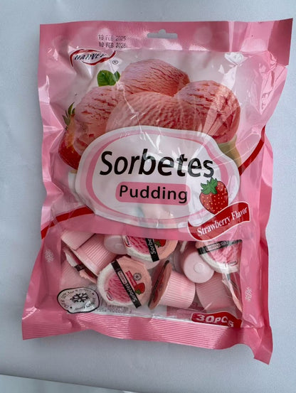 Sorbetes Pudding Jelly Strawberry-Mango Flavor Snack Dessert