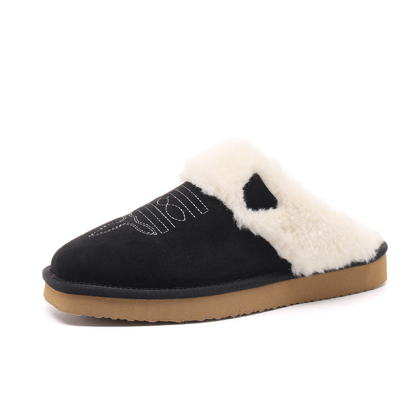 AutumnWinter Warm Cotton And Fur All-in-One Home Slippers