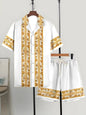 Printed Trendy Loose Short-Sleeve Shirt And Shorts Mens Set